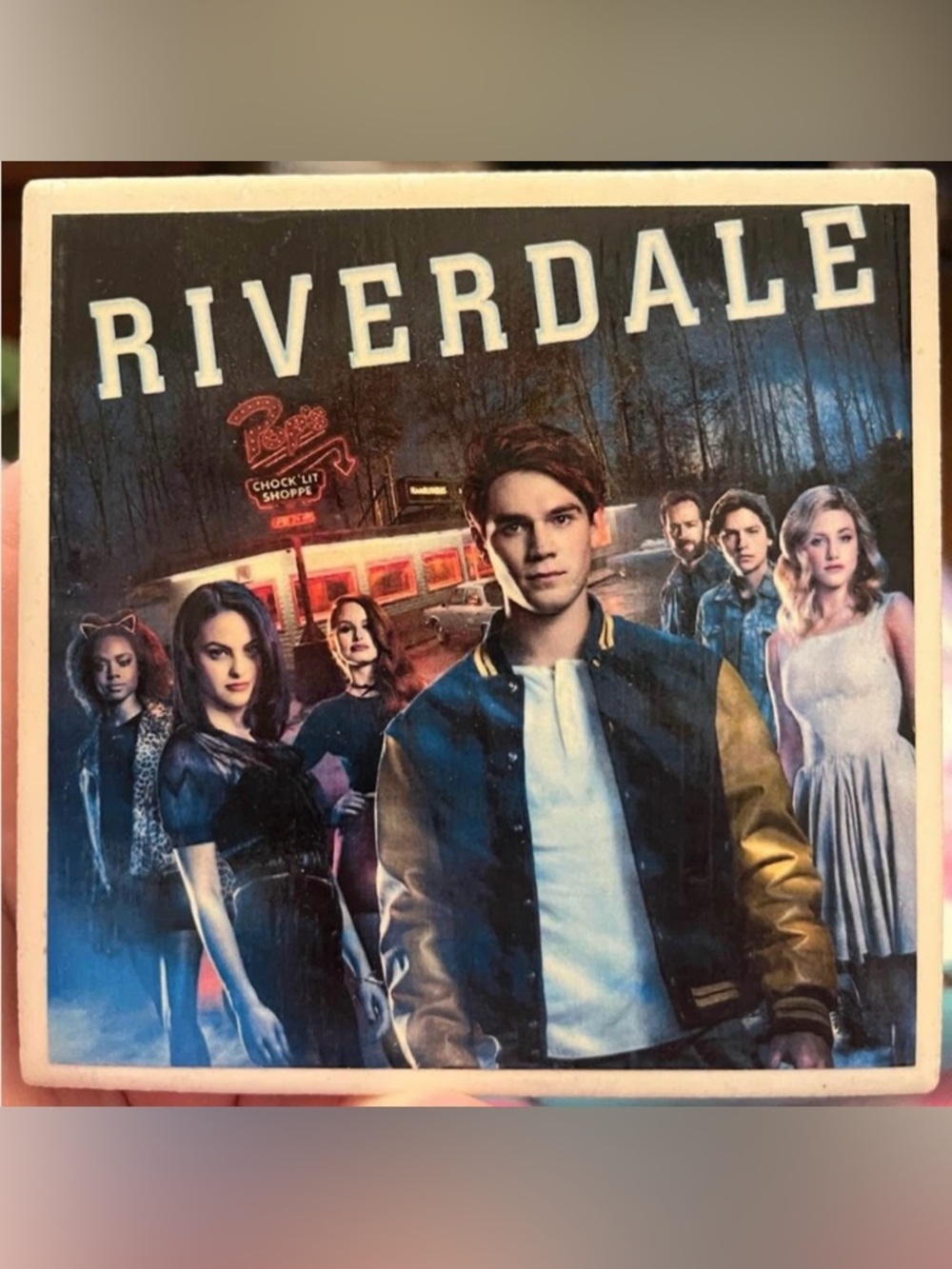Riverdale TV Show Square Graphic Patch - Blue, Black, White - Trivets
